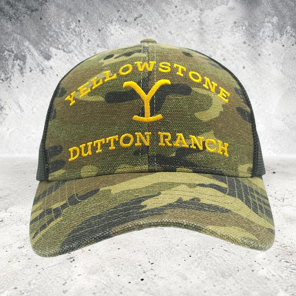 Yellowstone Dutton Ranch Camo Trucker Hat Snapback Mesh Back Paramount Cap OSFM